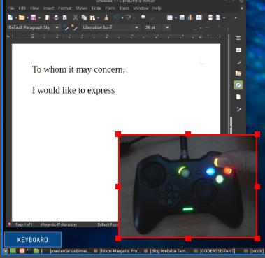 code assistant displaying connected gamepad changing from keyboard to mouse mode