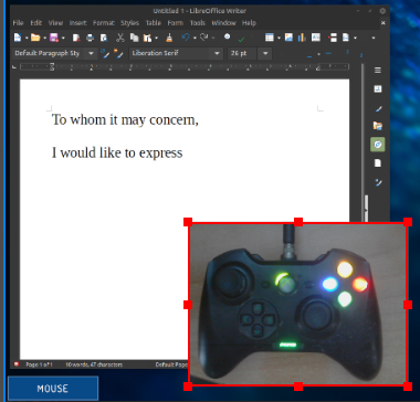 code assistant displaying connected gamepad mouse mode